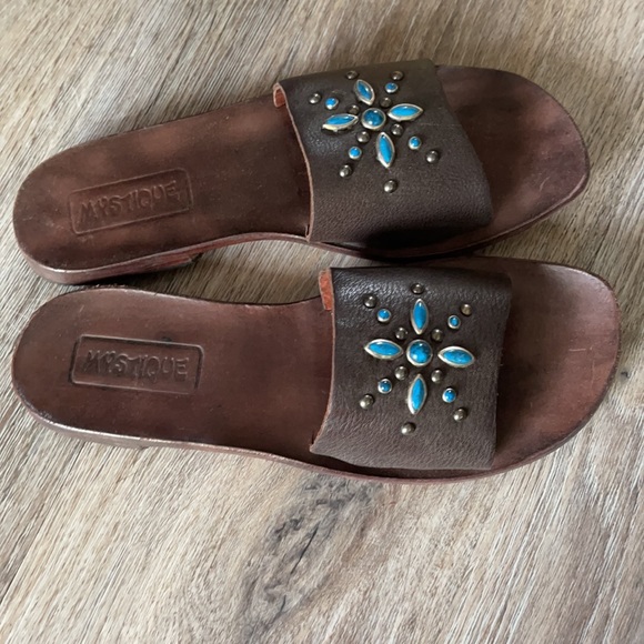 Mystique Leather Studded Sandals Size 9 - Picture 6 of 14